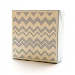 Gray and Cream Chevron Art Block