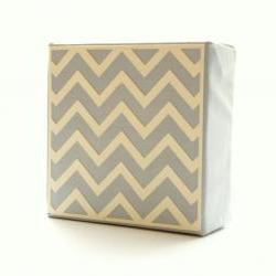 Gray Chevron Art Block- Free Shipping