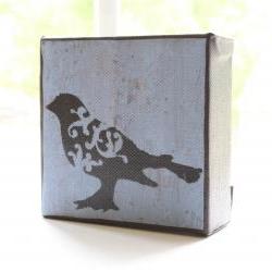 Bird in Baby Blue- 4x4 Art Block